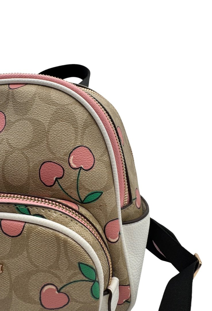AZURAOKEY Women's Mini Backpack - Cherry Print Nylon, Adjustable Straps, Cute & Practical Daypack