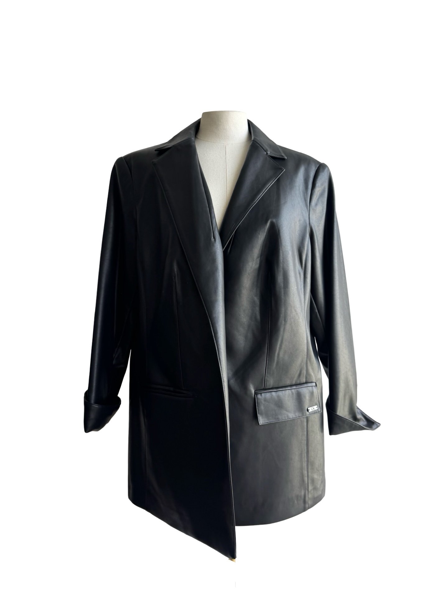 CALVIN KLEIN - FAUX LEATHER BLAZER - Image 4