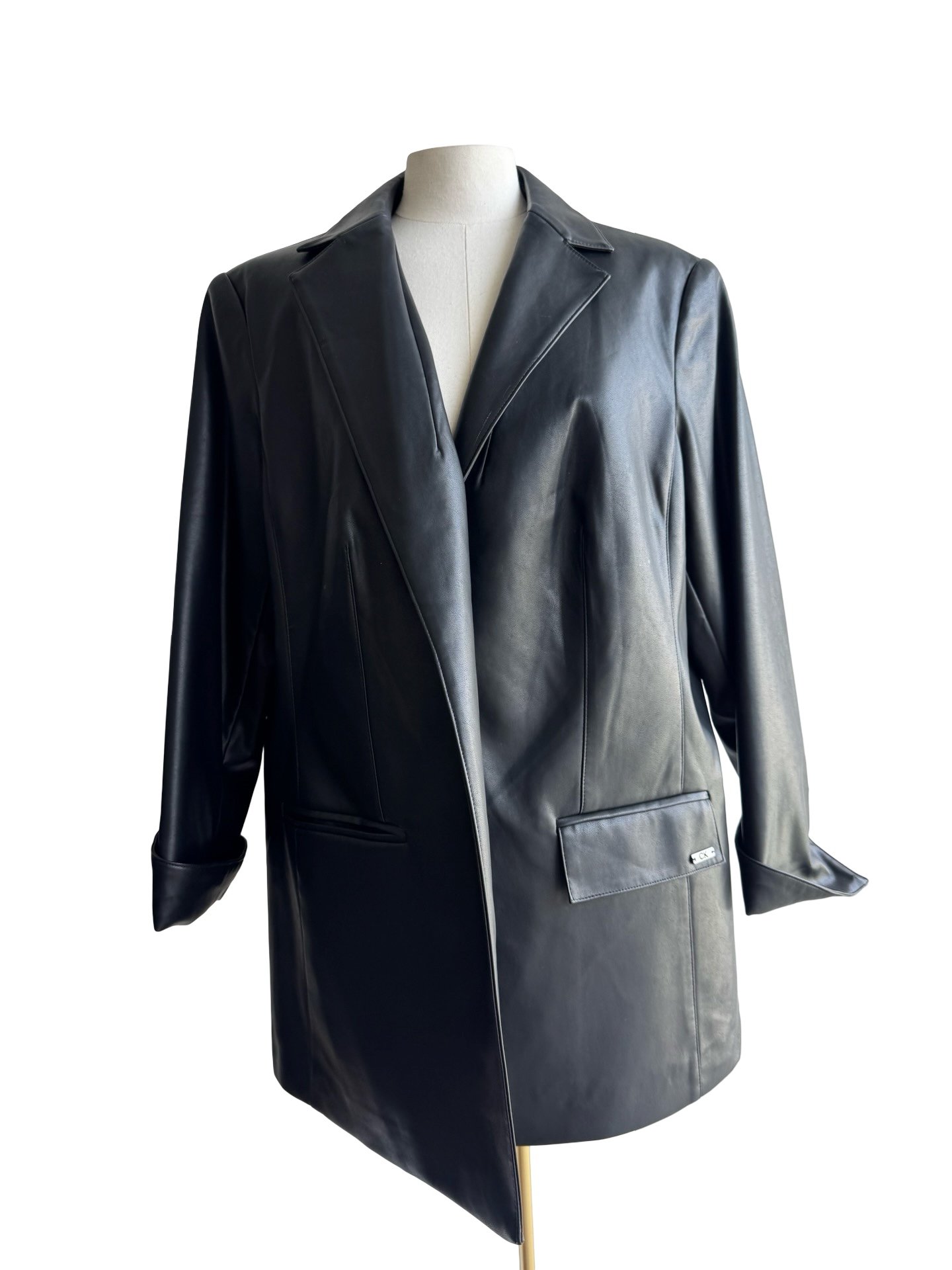 CALVIN KLEIN - FAUX LEATHER BLAZER - Image 5