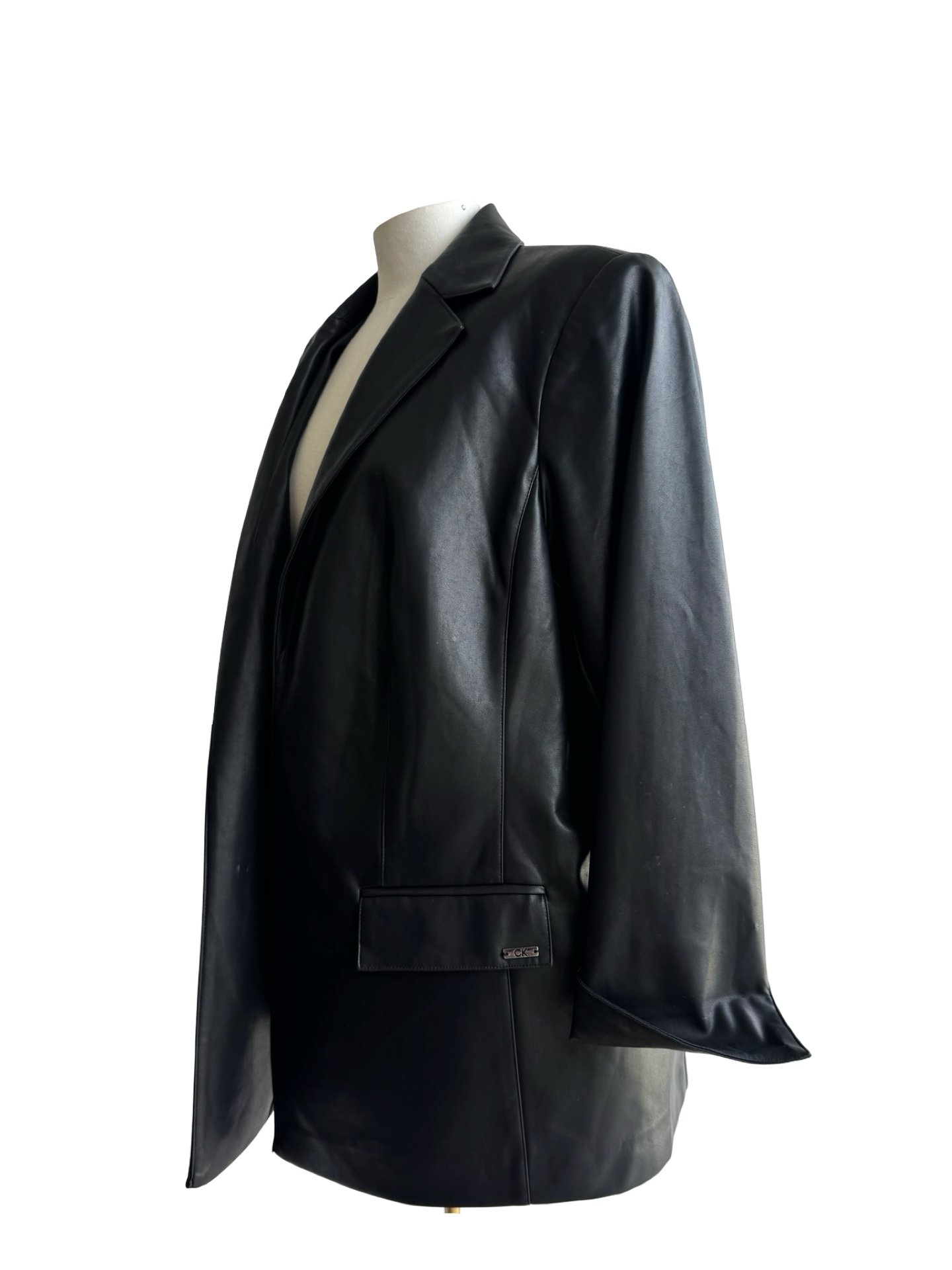 CALVIN KLEIN - FAUX LEATHER BLAZER - Image 6
