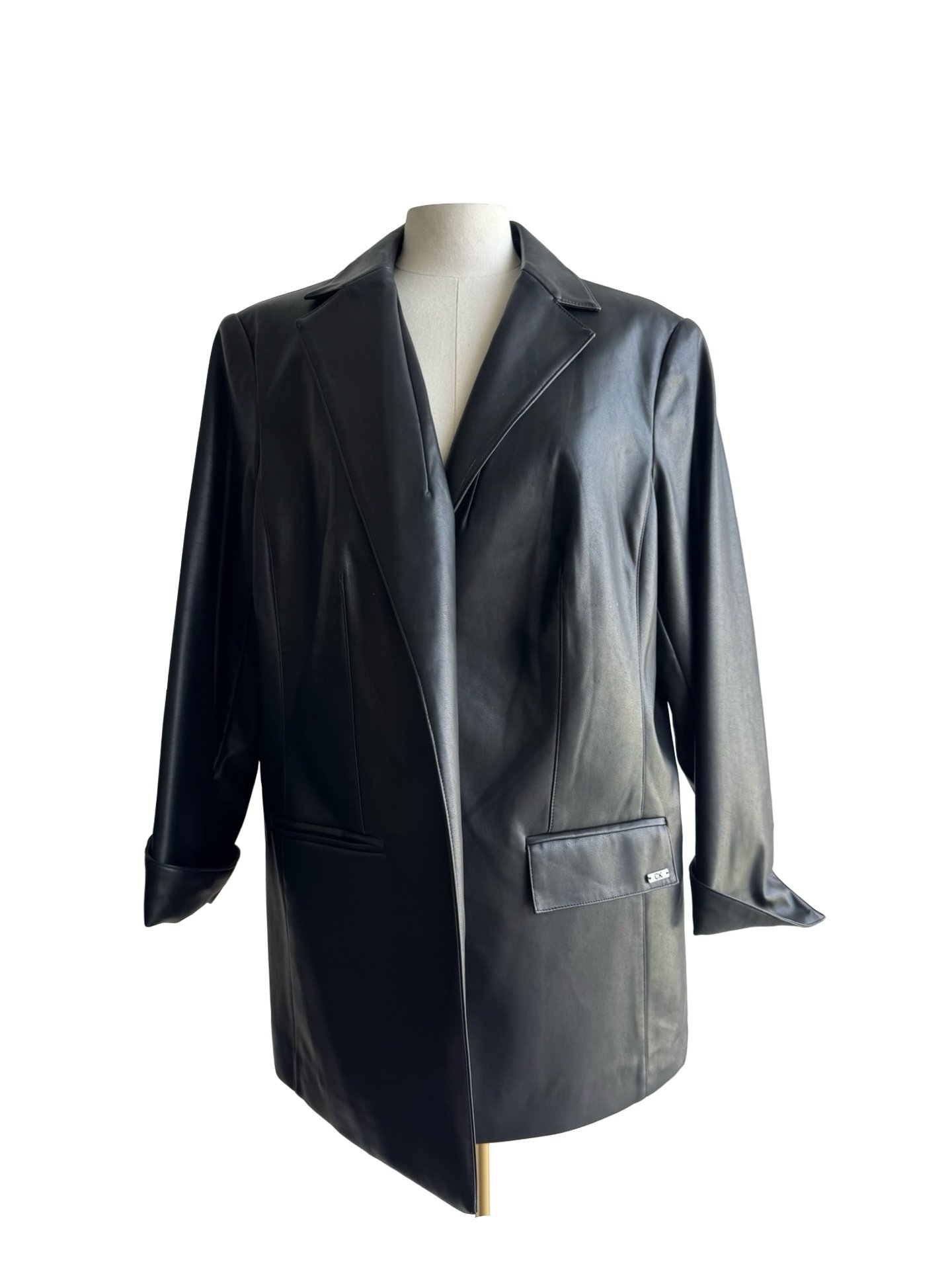 CALVIN KLEIN - FAUX LEATHER BLAZER - Image 7